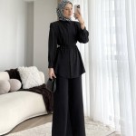 Lina Pantolonlu Takım Siyah