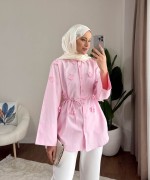 Çiçek Detaylı Gömlek Pembe