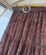 Kemerli Etro Etek Bordo