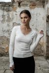 V Yaka Dantelli Body Beyaz