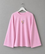 Nakışlı Salaş Sweatshirt Pembe
