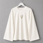 Nakışlı Salaş Sweatshirt Ekru