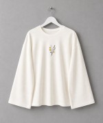Nakışlı Salaş Sweatshirt Ekru