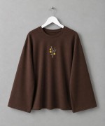 Nakışlı Salaş Sweatshirt Kahverengi