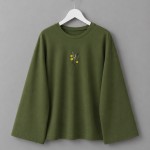 Nakışlı Salaş Sweatshirt Yeşil