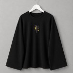 Nakışlı Salaş Sweatshirt Siyah