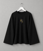 Nakışlı Salaş Sweatshirt Siyah