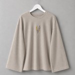Nakışlı Salaş Sweatshirt Bej