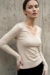 V Yaka Dantelli Body Bej