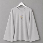 Nakışlı Salaş Sweatshirt Gri