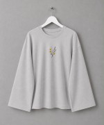 Nakışlı Salaş Sweatshirt Gri