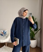 Armürlü Modal Takım Lacivert