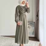 Twing Volanlı Elbise Yeşil