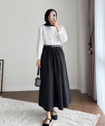 Yakası Bağcıklı Kısa Poplin Gömlek Beyaz
