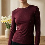 Taşlı Parmak Geçmeli Body Bordo