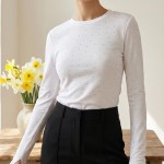 Taşlı Parmak Geçmeli Body Ekru