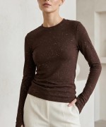 Simli Parmak Geçmeli Body Acı Kahve