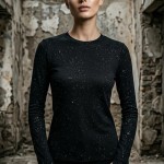 Simli Parmak Geçmeli Body Siyah