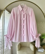 Patı Fiyonklu Oversize Gömlek Pembe