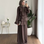 Kat Kat Pantolonlu Takım Acı Kahve