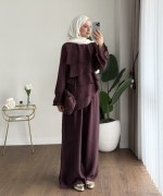 Kat Kat Pantolonlu Takım Mürdüm
