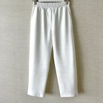 Beli Lastikli Double Pantolon Beyaz