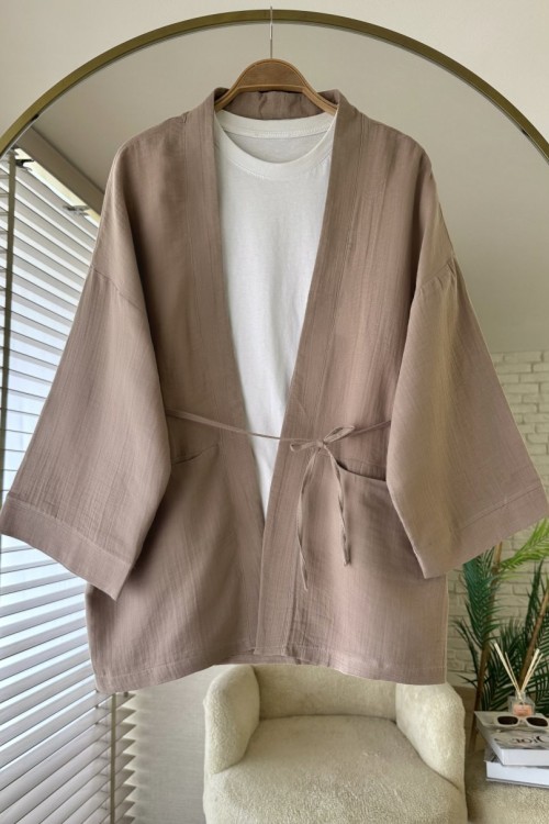 Cepli Müslin Kimono Camel