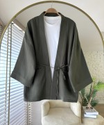 Cepli Müslin Kimono Haki