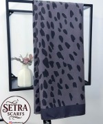 Ceylan Desenli Şal Siyah Antrasit