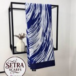 Zebra Desenli Şal Lacivert