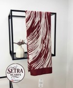 Zebra Desenli Şal Bordo