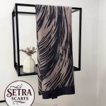 Zebra Desenli Şal Siyah Taş