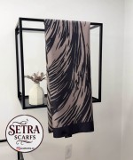 Zebra Desenli Şal Siyah Taş