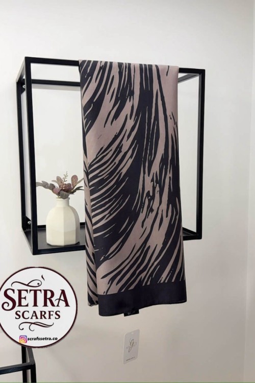 Zebra Desenli Şal Siyah Taş