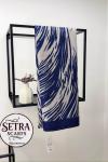Zebra Desenli Şal Lacivert-Krem