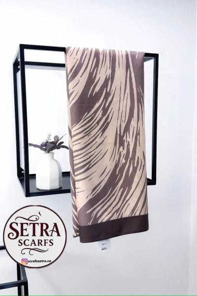 Zebra Desenli Şal Kahverengi-Krem