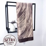 Zebra Desenli Şal Kahverengi-Krem