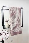 Zebra Desenli Şal Pudra