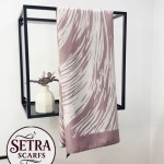 Zebra Desenli Şal Pudra
