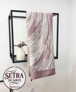 Zebra Desenli Şal Pudra