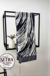 Zebra Desenli Şal Siyah Beyaz