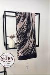 Zebra Desenli Şal Siyah-Krem
