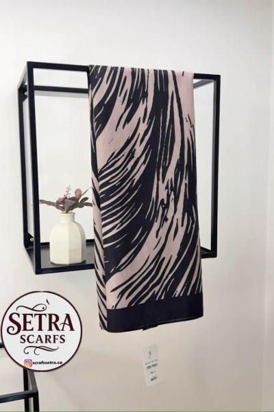 Zebra Desenli Şal Siyah-Krem