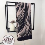 Zebra Desenli Şal Siyah-Krem