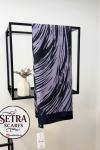 Zebra Desenli Şal Lila-Siyah