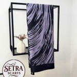 Zebra Desenli Şal Lila-Siyah
