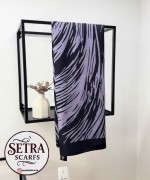 Zebra Desenli Şal Lila-Siyah