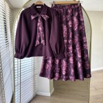 Violet Etekli Takım Mürdüm