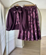 Violet Etekli Takım Mürdüm
