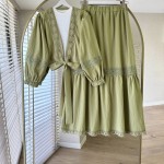 Lace Etekli Takım Yeşil